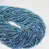 Natural Blue Color Coated Pyrite Micro Faceted Beads Rondelles Length 14 Inches and Size 4mm approx. 